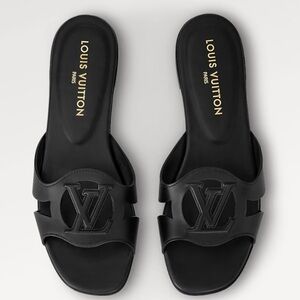 Louis Vuitton LV Isola flat mule Black Leather 36 Brand New monogram slides